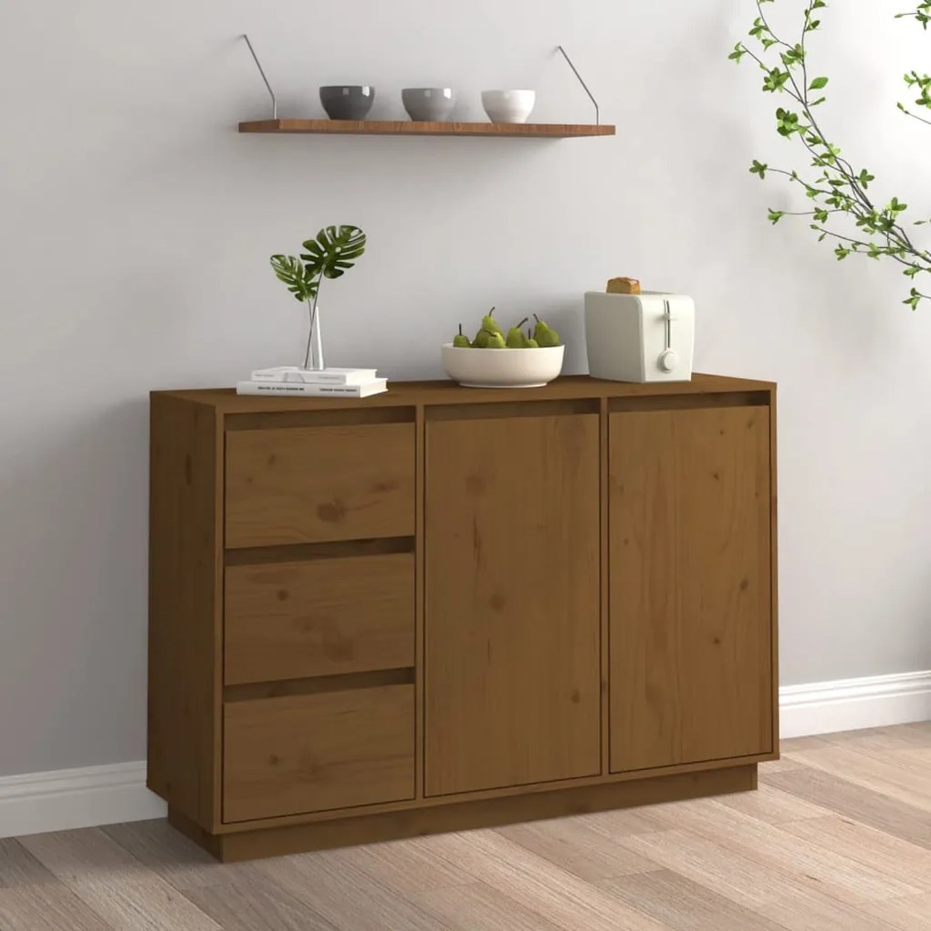 813807 vidaXL Servantă, maro miere, 111x34x75 cm, lemn masiv de pin