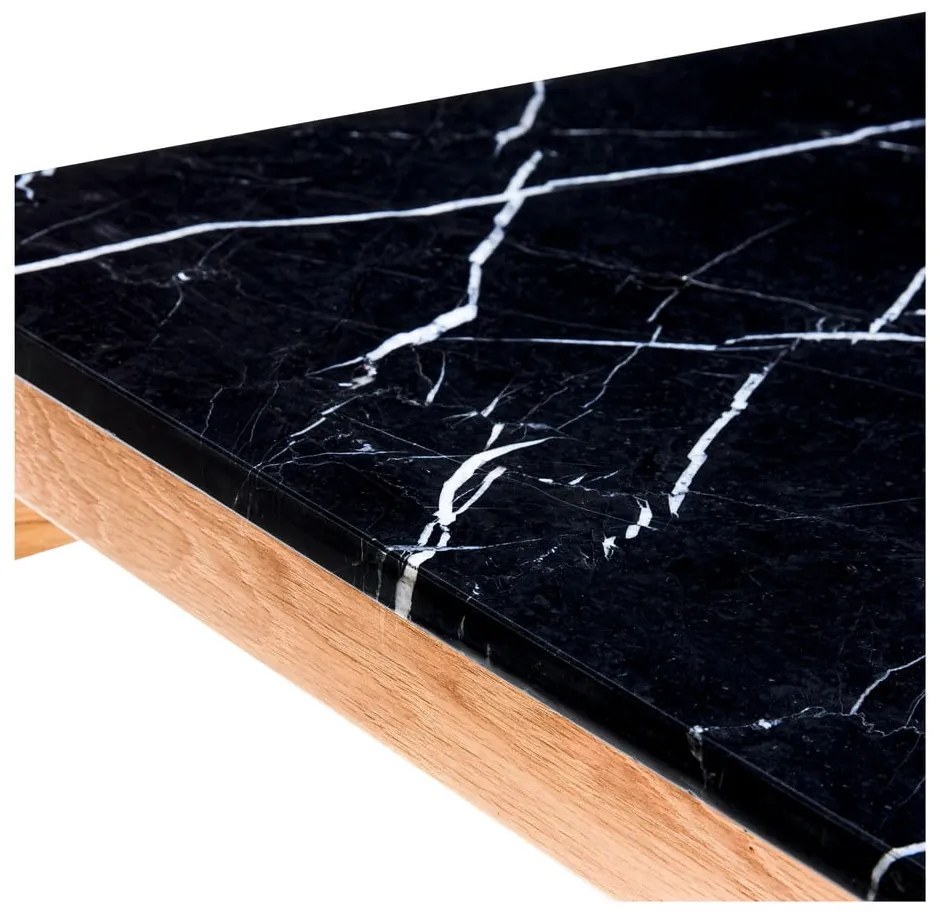 Măsuță de cafea neagră/în culoare naturală din marmură 80x80 cm Raw – Hübsch