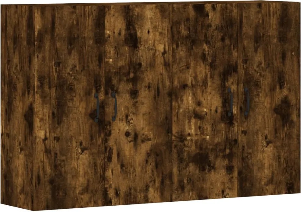 vidaXL Dulapuri de perete, 2 buc., stejar afumat, lemn prelucrat