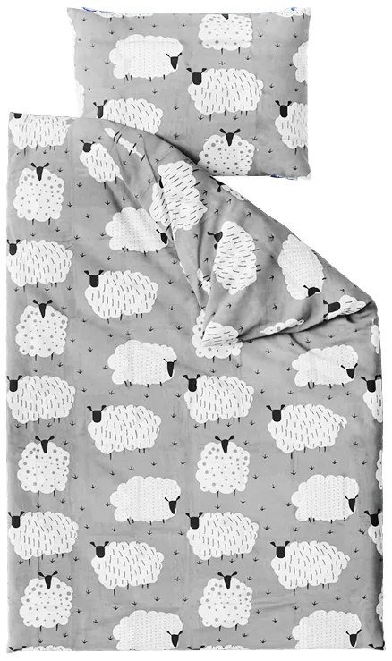 Lenjerie de pat din bumbac cenusie OAIE Dimensiune lenjerie de pat: 70 x 90 cm | 140 x 200 cm