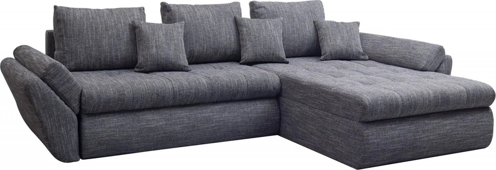 Colțar extensibil dumonde cu ladă de depozitare si sezut confortabil din spuma high-density, Loana Magma Grey II 270x185 cm