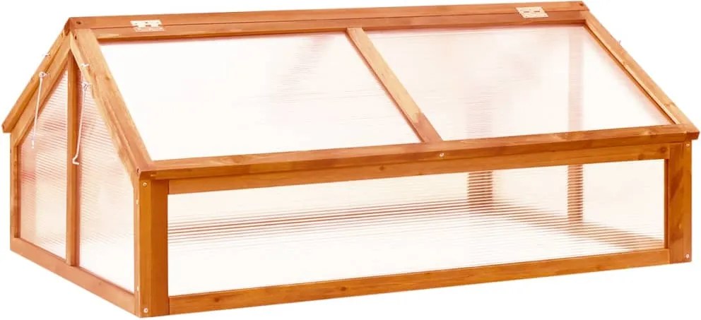 vidaXL Seră, maro, 114x80x50 cm, lemn de brad