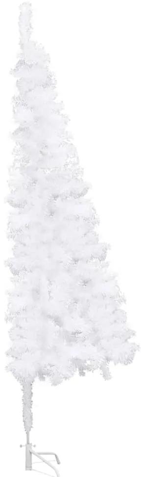 Brad de Craciun artificial, de colt, alb, 240 cm, PVC 1, Alb, 240 cm