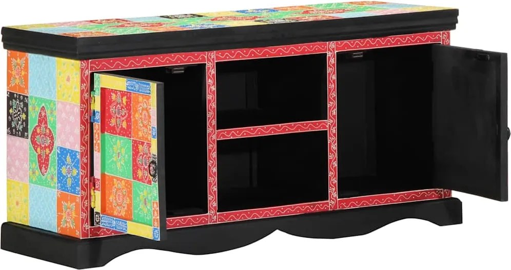 vidaXL Cabinet TV Multicolour 100 x 35 x 50 cm Lemn de mango solid