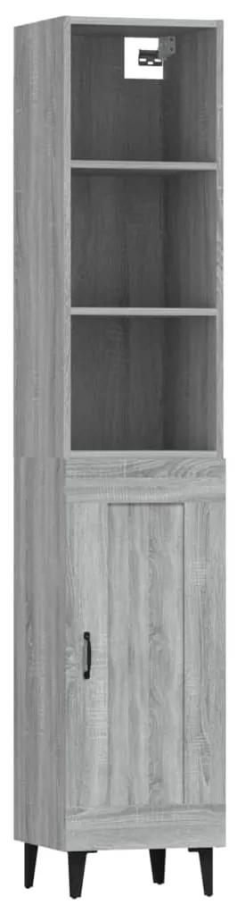 Dulap inalt, gri sonoma, 34,5x34x180 cm, lemn prelucrat