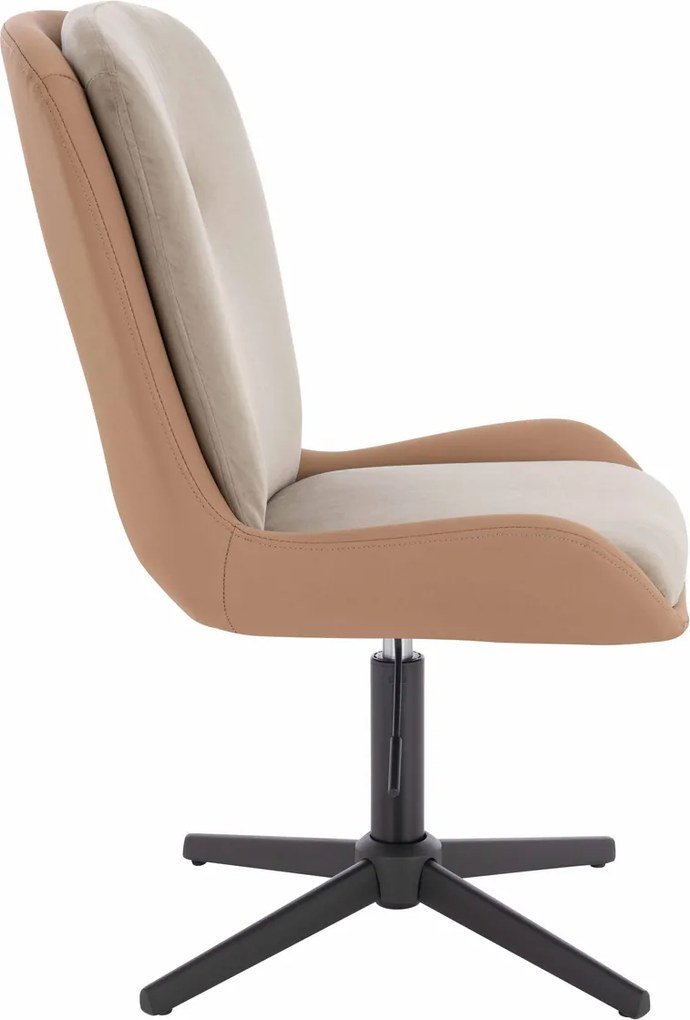 HR690CROSS Scaun Velvet&amp;soft Piele Pu Latte/Carmel Bază Neagră