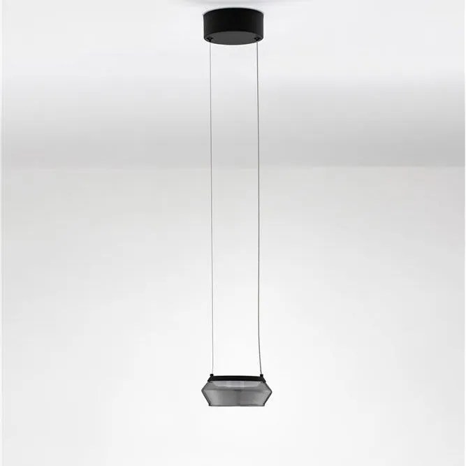 Pendul LED modern, Metal, Negru, Sticla, JAILYN