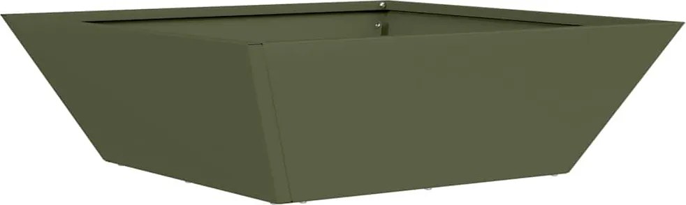 vidaXL Vază pentru Grădină Verde măsliniu 50 x 50 x 15 cm