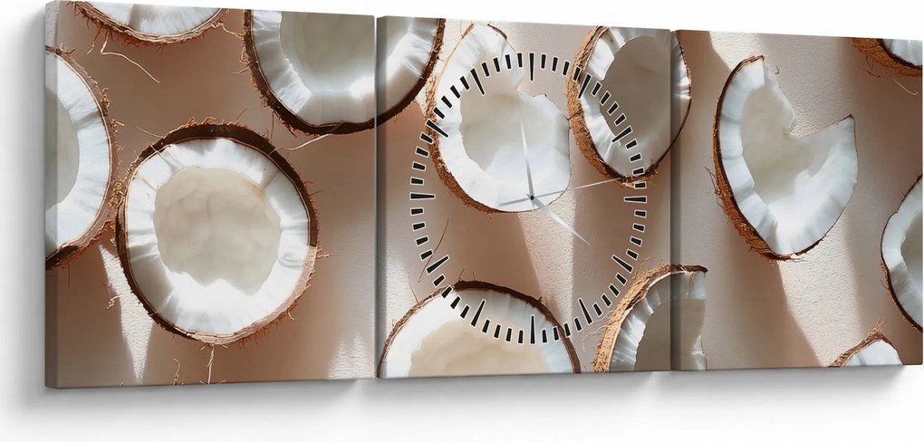 Tablou - Nuci de cocos (cu ceas) (90x30 cm)