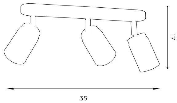 Spot RENO 3xGU10/60W/230V negru/crom