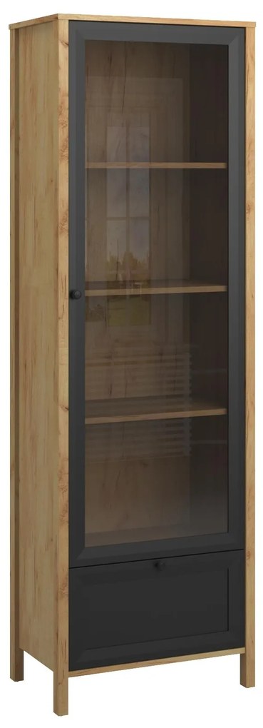 Vitrină Bruselas (stejar craft auriu + negru) . 1116779