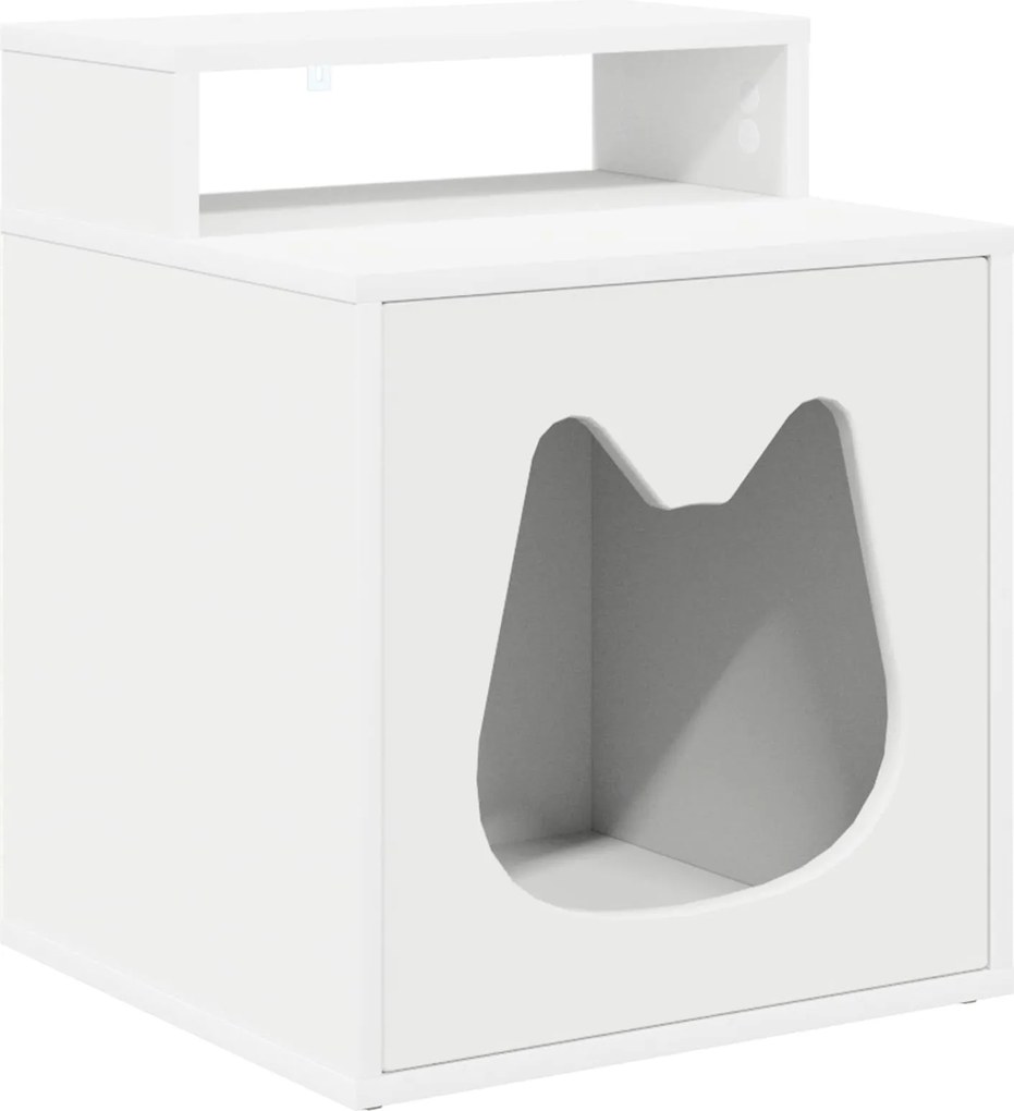 vidaXL Casa pentru pisici Alb 42,5 x 40 x 53,5 cm Lemn compozit