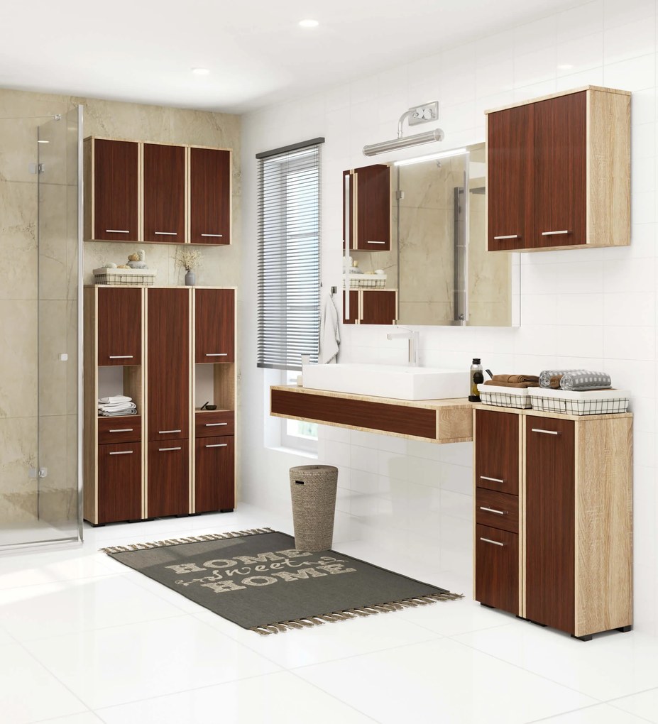 Dulap bucătărie Fulgor 2D 140 (stejar sonoma + wenge). 1117558