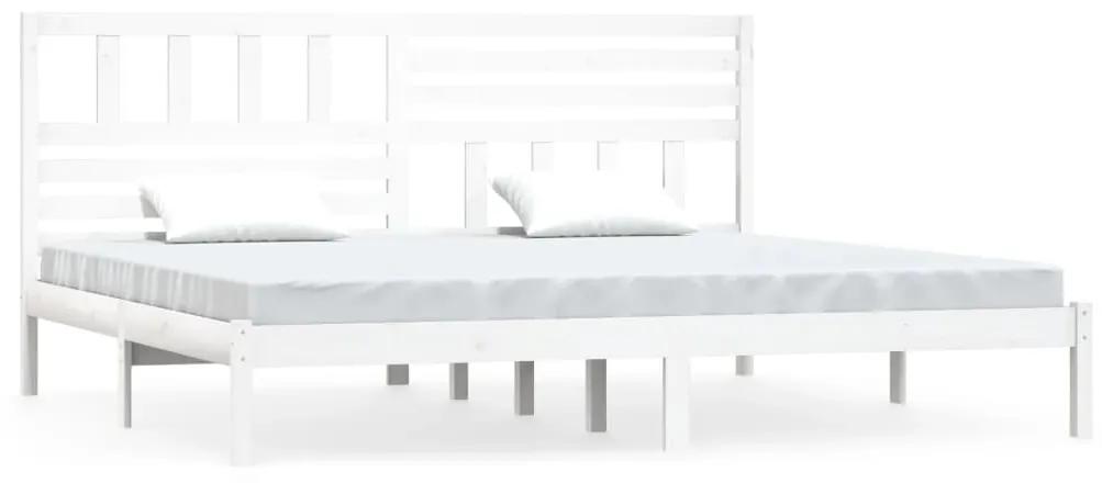 3101044 vidaXL Cadru de pat, alb, 200x200 cm, lemn masiv de pin