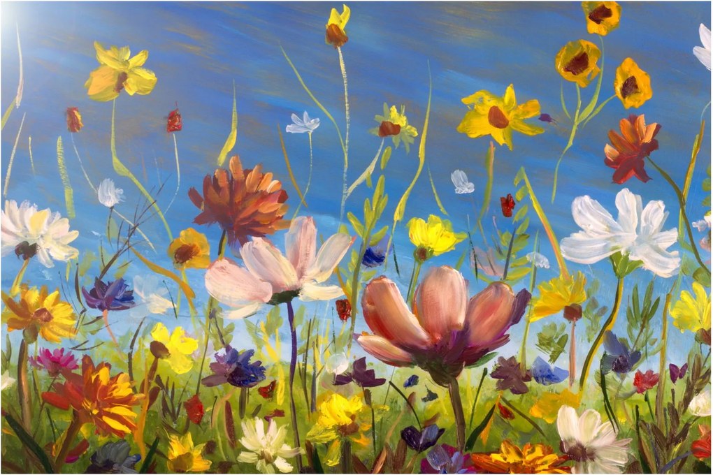 Tablou cu luncă înflorită (90x60 cm)