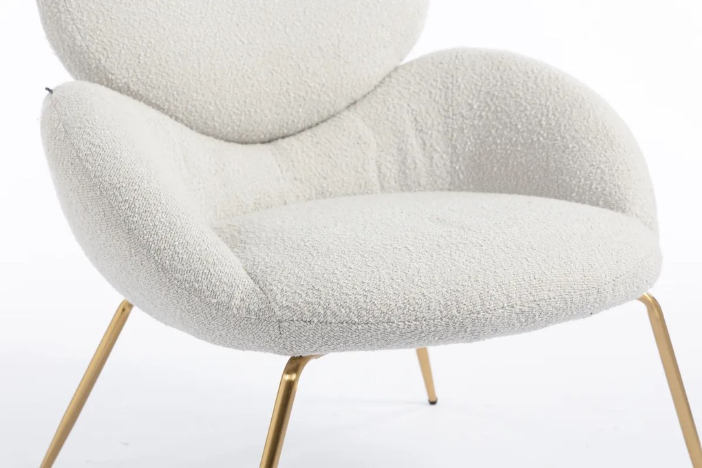 HR2045 Scaun Gri Boucle cu Bază Aurie