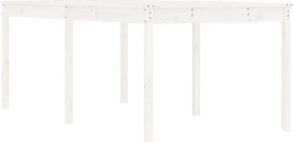 vidaXL Măsuță de grădină, alb, 203,5x100x76 cm, lemn masiv de pin