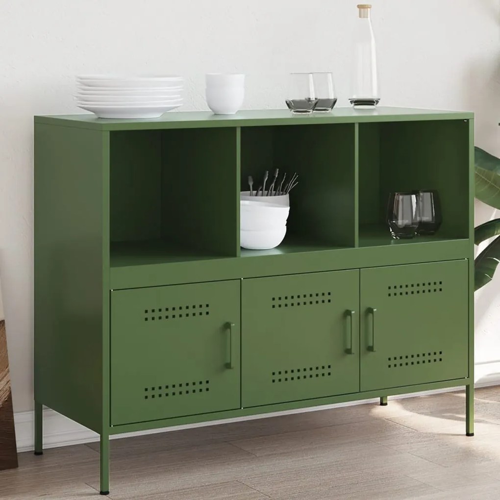 vidaXL Dulap, verde măsliniu, 100,5x39x79 cm, oțel