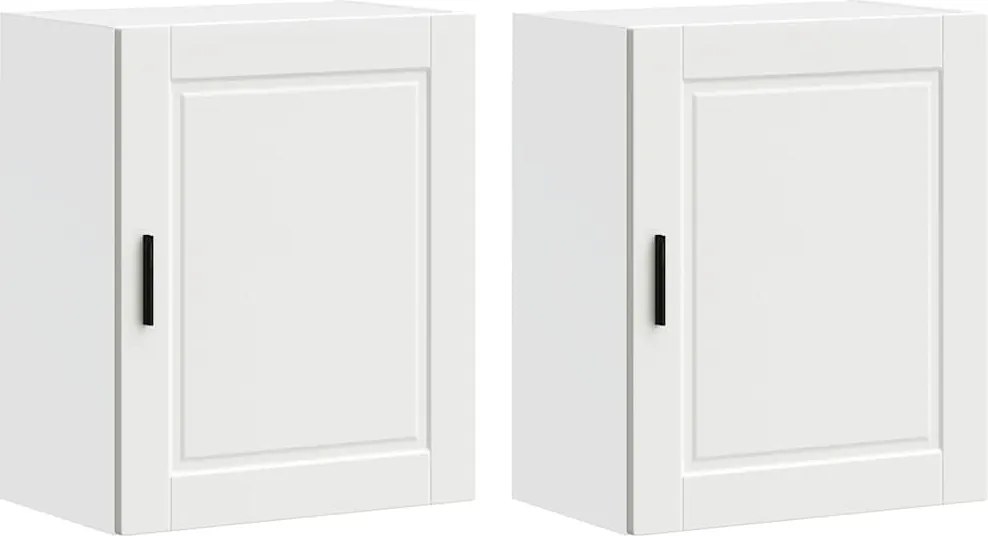 vidaXL Dulapuri de bucatarie 2 buc "Porto" din lemn prelucrat alb
