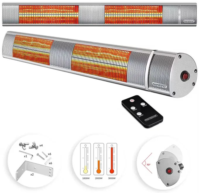 Deuba Încălzitor Sálavý 3000 W - argintiu