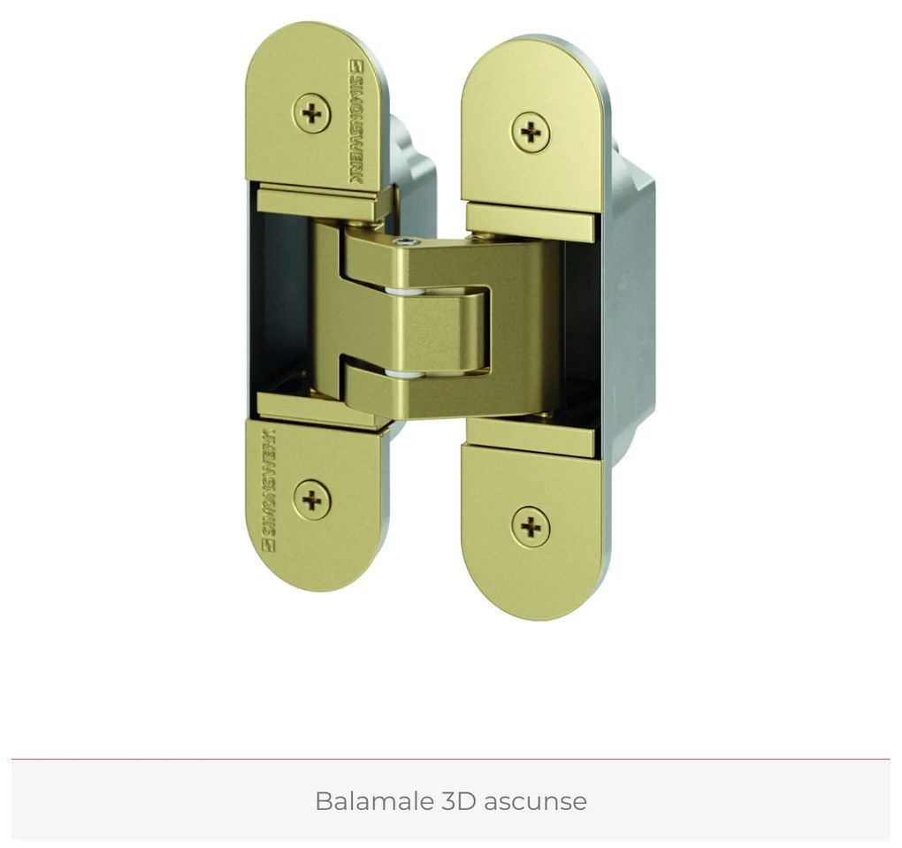 Usa de interior PORTA DESIRE cu insertii metalice aurii - Model 3 240-300 mm, Alb