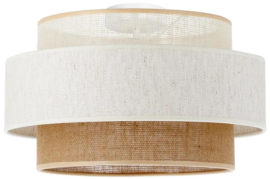 Plafonieră BOHO, 1 x E27, 60 W, 230 V, Ø 40 cm, alb/jută