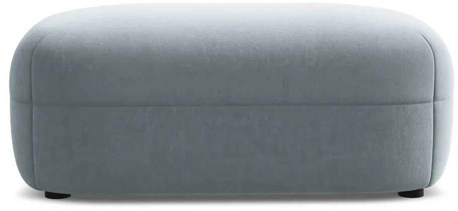 Taburet albastru deschis cu tapițerie din catifea Moana – Makamii