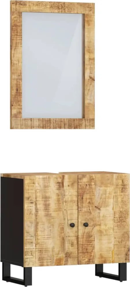 vidaXL Set mobilier de baie, 2 piese, lemn masiv de mango