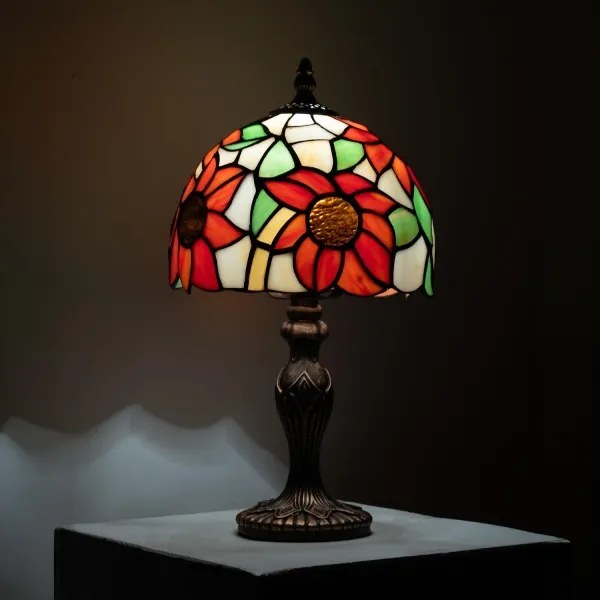BRILAGI - Lampă de masă Tiffany cu abajur din vitralii SUNFLOWER 1xE27/60W/230V
