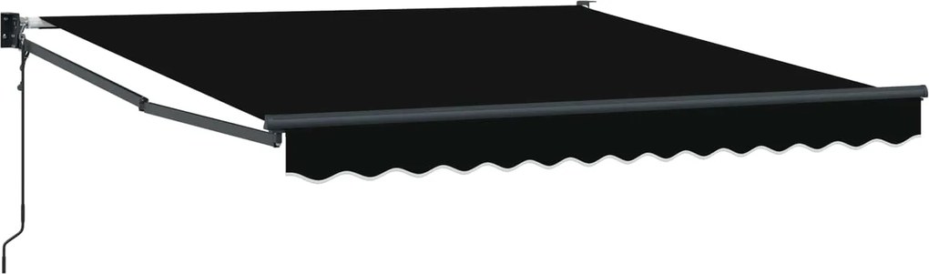vidaXL Cortina Retractabilă Negru 350 x 250 cm Poliester și Aluminiu
