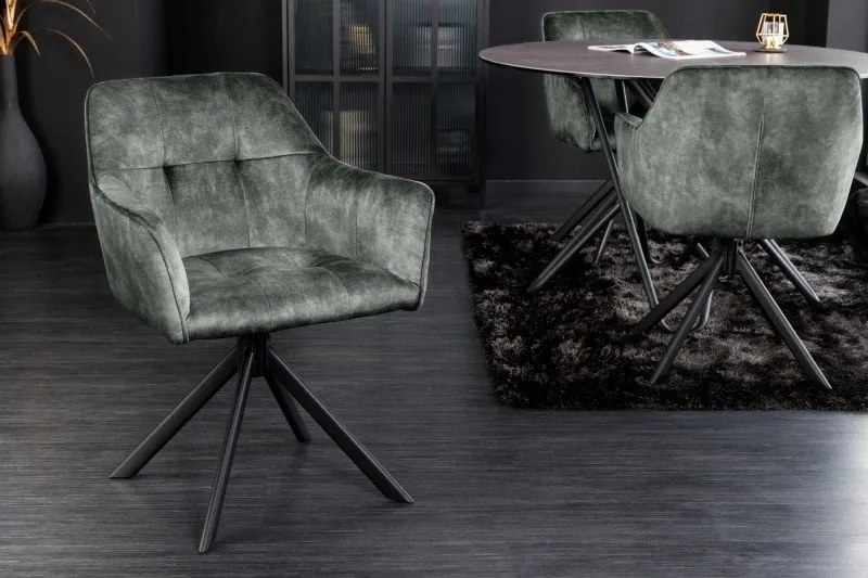 Set de 2 scaune pivotante Loft, verde