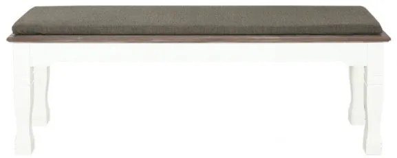 Banca Cabana Cu Perna Inclusa, Alb Si Antracite, 140 Cm