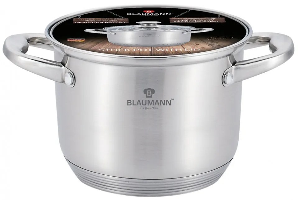 Oala cu capac otel inoxidabil 28 cm Satin Gourmet Line Blaumann BL 3317