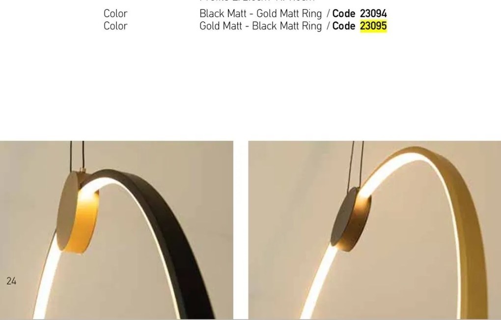 Lustra suspendata LED design inelar Ring auriu