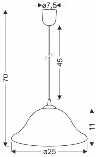 Lustră pe cablu VERA 1xE27/60W/230V cupru/alb