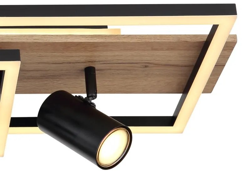 Plafoniera LED cu 3 spoturi directionabile design industrial Ulla negru, alb