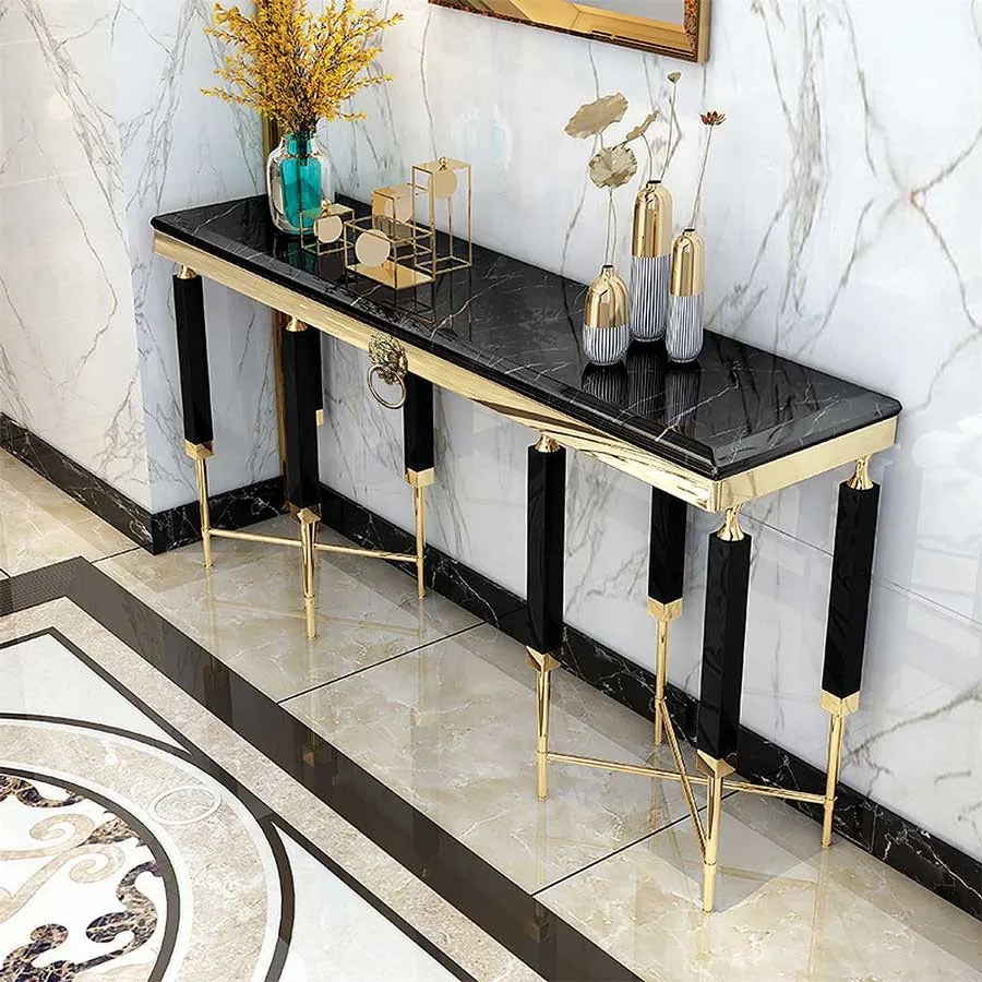 Consola Monaco negru/gold – H85 cm