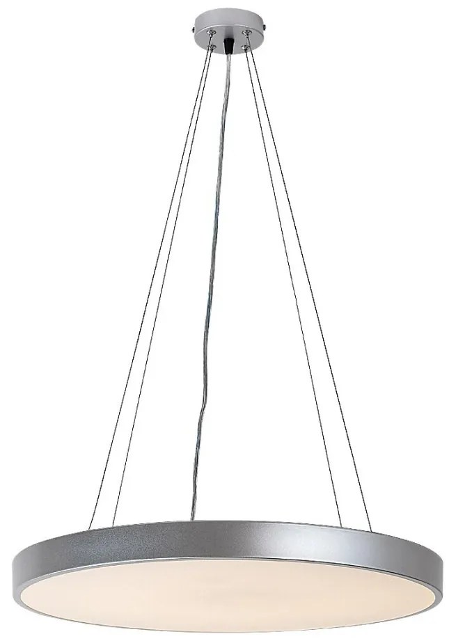 Lustra suspendata LED CCT si telecomanda Tesia 60cm, argintiu