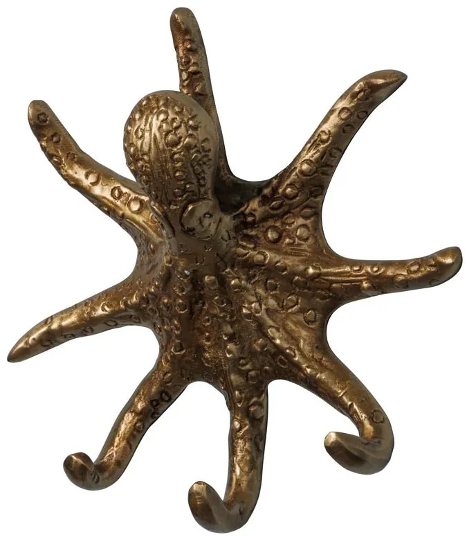 Cuier de perete decorativ, din alama Octopus
