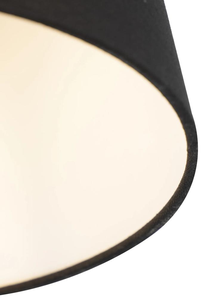 Lampă de tavan cu abajur de in negru 25 cm - alb Combi