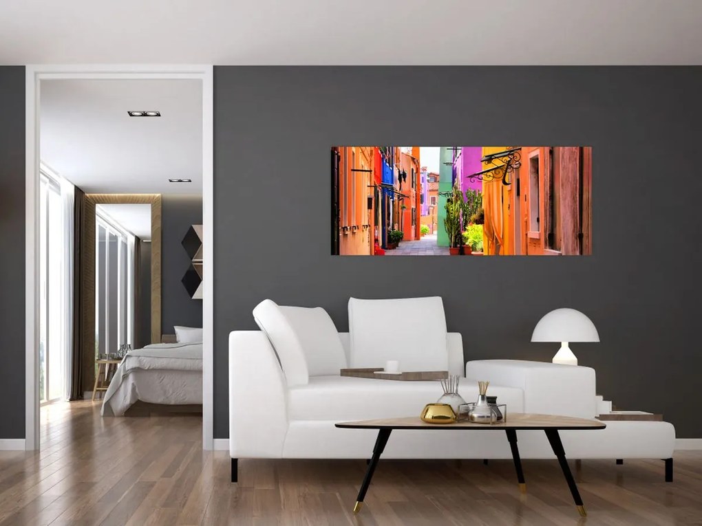 Tablou - Casa colorată în Burano, Veneția (120x50 cm)