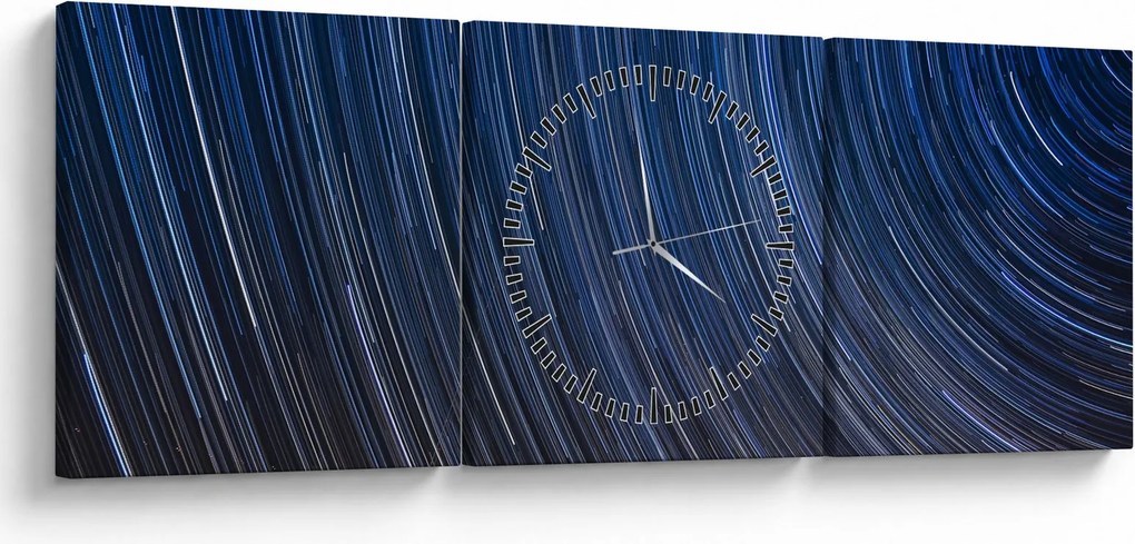 Tablou cu stele noaptea și cerul (cu ceas) (90x30 cm)