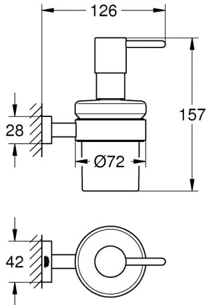 GROHE 40756001 - Dozator de săpun lichid ESSENTIALS CUBE, 160 ml, crom lucios