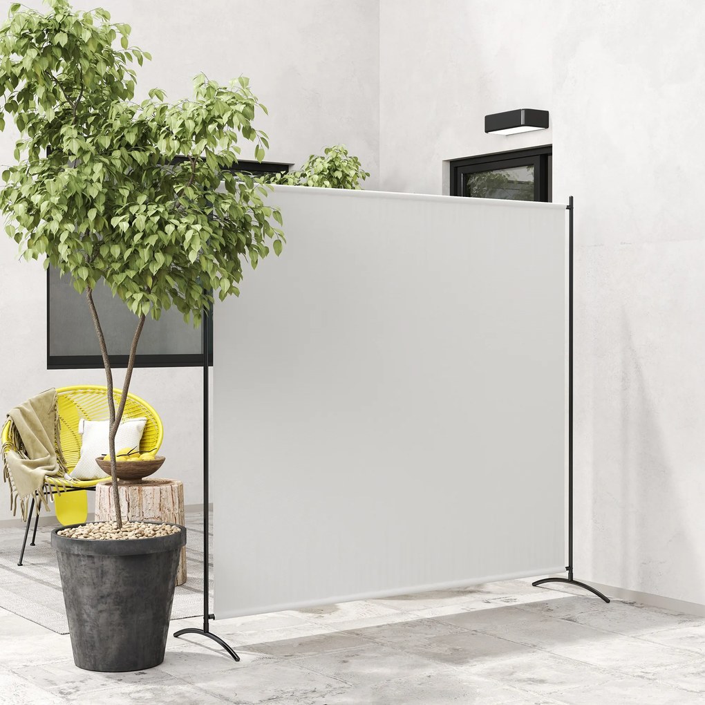 Outsunny Paravan exterior cu panou unic, separator de încăpere de 180H cm cu protecție UV30+, Bej | Aosom Romania