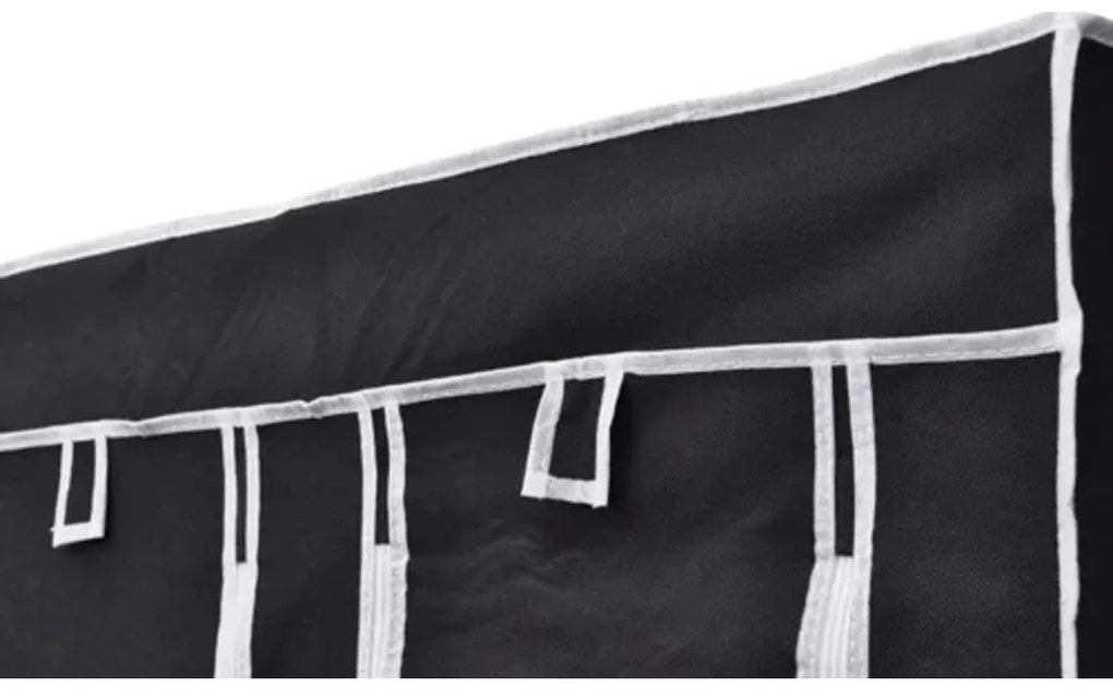 Dulap de haine pliabil, negru, 110 x 45 x 175 cm Negru, 1