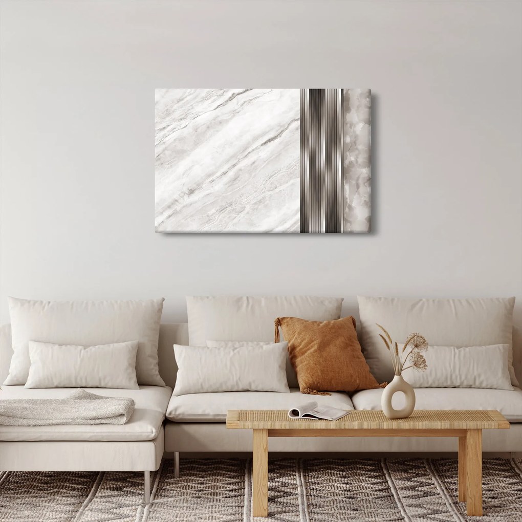 Tablou - Marmură cu linii argintii (90x60 cm)