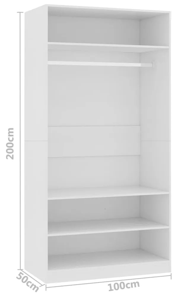 Sifonier, alb, 100x50x200 cm, PAL Alb, 100 x 50 x 200 cm, 1