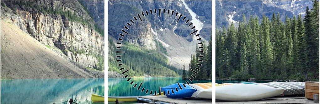 Tablou - Moraine Lake (cu ceas) (90x30 cm)