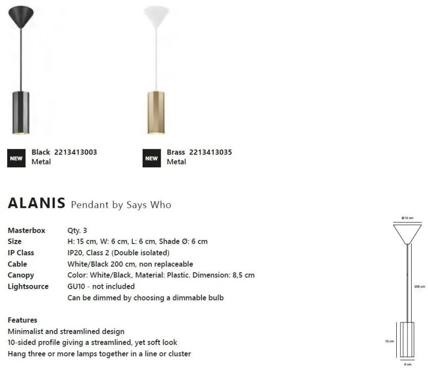 Pendul design minimalist Alanis alama