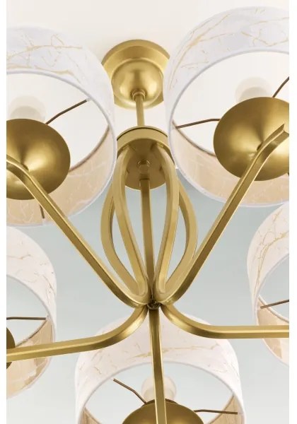 Jupiter 2110 - Lustră pe tijă KASZMIR 5xE27/15W/230V alb/auriu/decor marmură